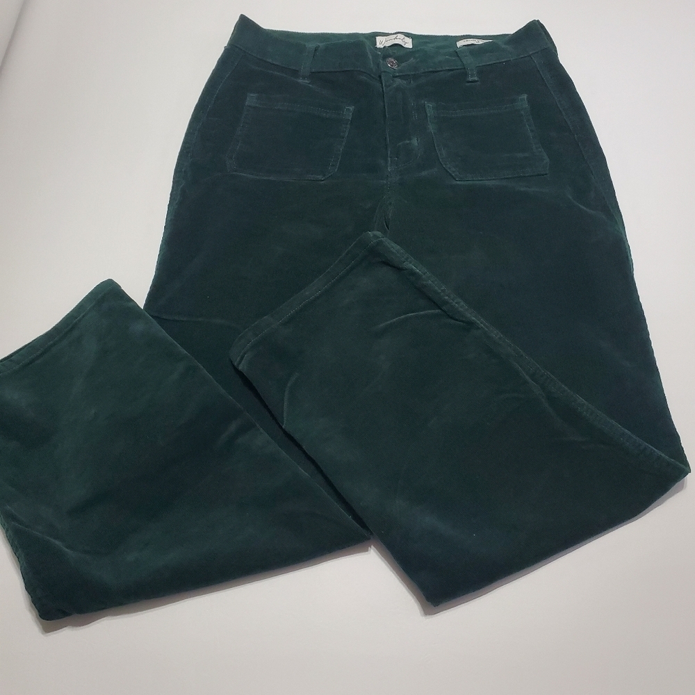 Wonderly Dark Green Corduroy Pants Vintage Straight